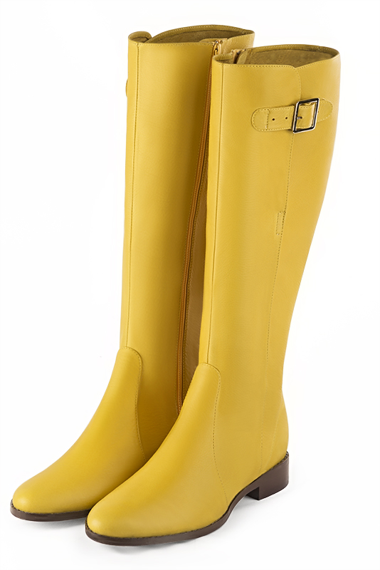 Yellow dress knee-high boots for women - Florence KOOIJMAN